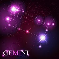 Gemini zodiac sign of the beautiful bright stars