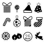 Set of Christmas icons Vector illustration