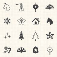 Christmas Winter icons set N3