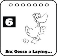 Black and White Twelve Days Of Christmas Calendar 6