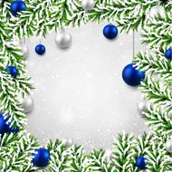 Christmas background with fir branches and balls N18