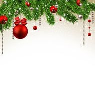 Christmas background with fir branches and balls N24