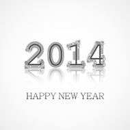 New year 2014 creative reflection artistic vector