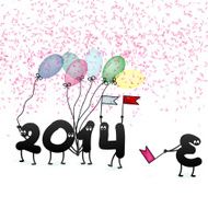 Funny 2014 New Year&#039;s Eve greeting card EPS10 N2