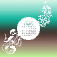 Vector calendar july
