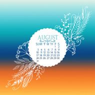 Vector calendar august