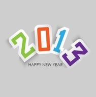 Happy new year stylish 2013 colorful vector