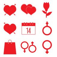 Valentine&#039;s icon set