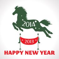 New year greeting card with horse N2