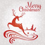 Christmas greeting card with deer N3