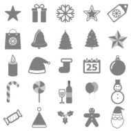Christmas icons on white background N2