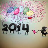 Funny 2014 New Year&#039;s Eve greeting card EPS10 N3