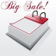 Calendar Big Sale on a white background Vector