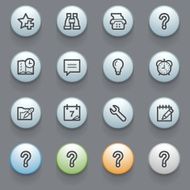 Organizer web icons on gray background