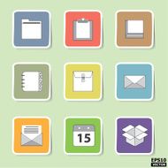 Business and interface paper icons or symbols set -eps10 vector
