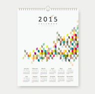 Calendar 2015 colorful geometric template design