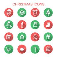 christmas long shadow icons