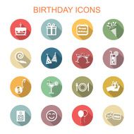 birthday long shadow icons