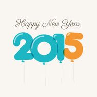 Happy new year 2015 card with ballons letters