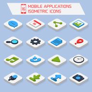 Mobile applications isometric icons N2