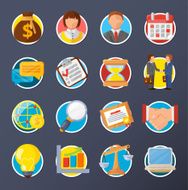 Business Flat icon set N4