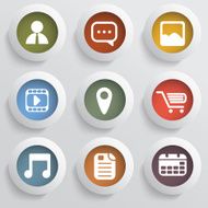 Various applications icon set with different colors suitable for web N2