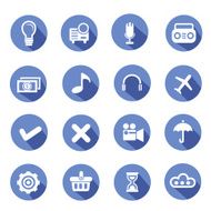 Web icons Blue version vector