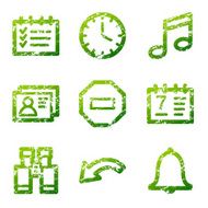 Green grunge organizer contour icons V2