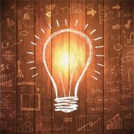 Light bulb with drawing business success strategy N4