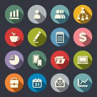 Business theme flat icons