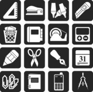 Silhouette Business and office objects icons N2