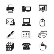 Business office tools icon set