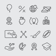 Higher education line icon