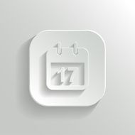 Calendar icon - vector white app button