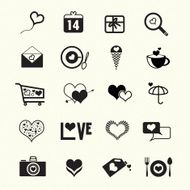 Valentine day love icons