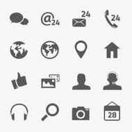 Social media and connection vector icons set
