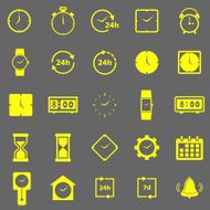 Time color icons on gray background