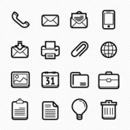 Office elements line icon set #Vector illustration