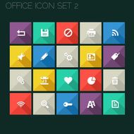 Flat style office icons