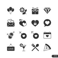 Dating &amp; celebrate Icons set - Illustration