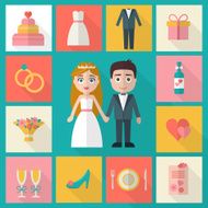 wedding icons set N4