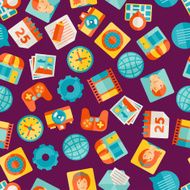 Seamless pattern with web and mobile icons N3