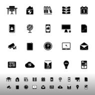 Home office icons on white background