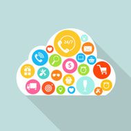 Cloud Computing Concept on Different Electronic Devices Vector N10
