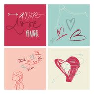 Hand-written Amore Love Amor illustration EPS vector file