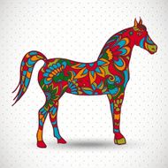 Horse with flowers and ornaments N2