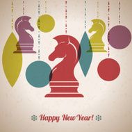 Retro Christmas balls with congratulations