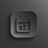 Calendar icon - vector black app button