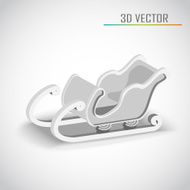 Christmas sleigh 3d vector N2