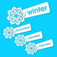 Winter season stickers and labels